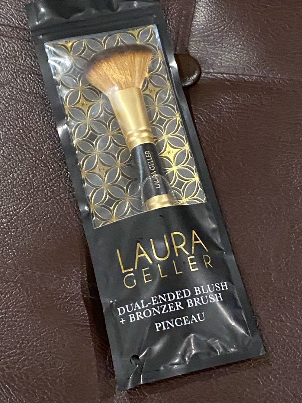 Laura Geller Dual-Ended Makeup Brush in Gold and Black